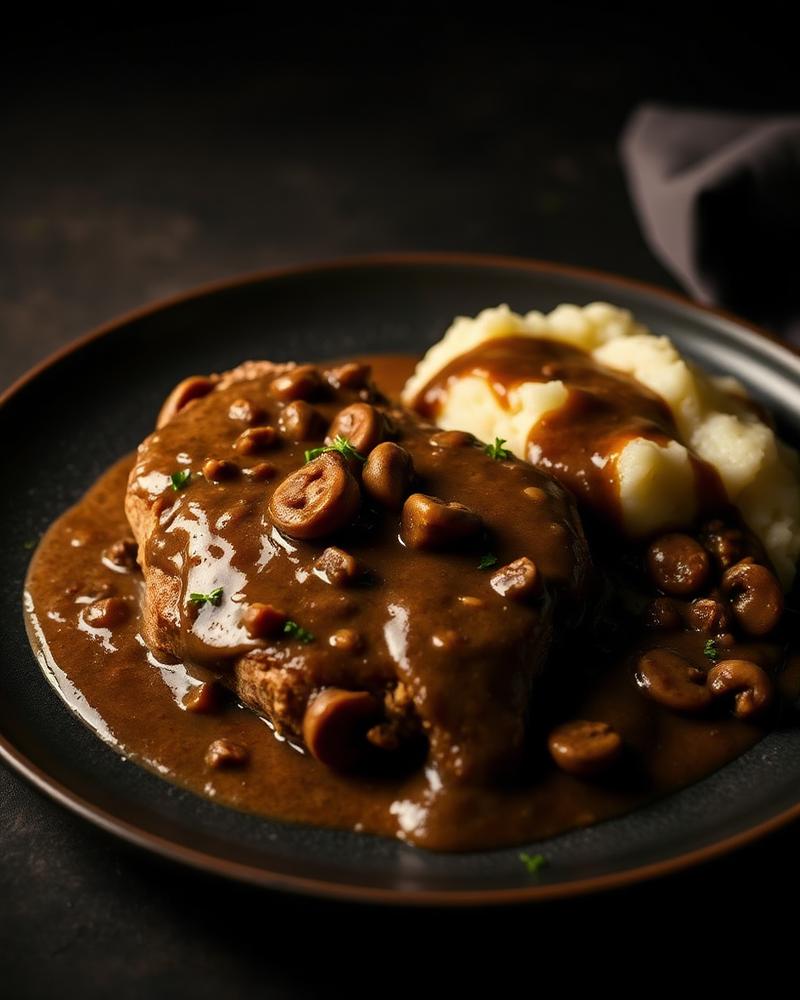 Salisbury steak with mushroom gravy